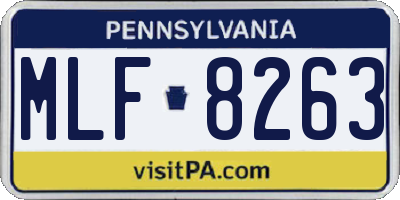PA license plate MLF8263