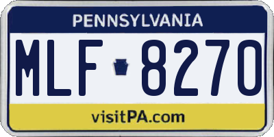 PA license plate MLF8270