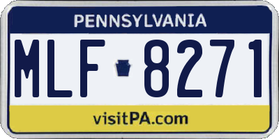 PA license plate MLF8271
