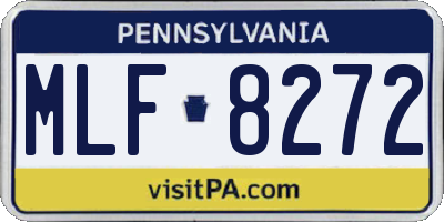 PA license plate MLF8272