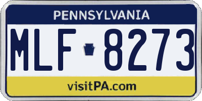 PA license plate MLF8273