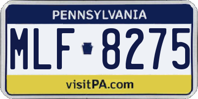 PA license plate MLF8275