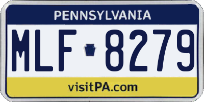 PA license plate MLF8279