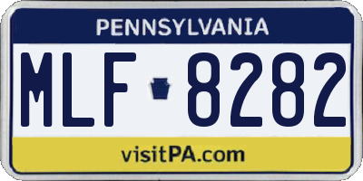 PA license plate MLF8282