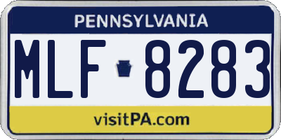 PA license plate MLF8283