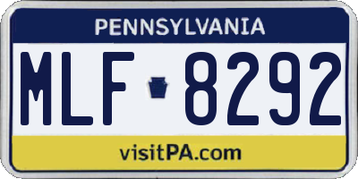 PA license plate MLF8292