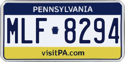 PA license plate MLF8294