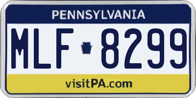 PA license plate MLF8299