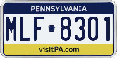 PA license plate MLF8301