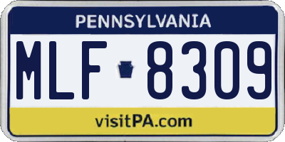 PA license plate MLF8309