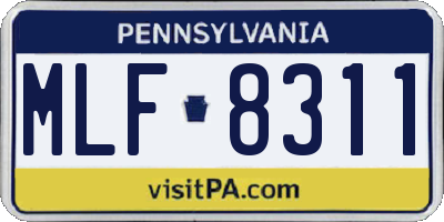 PA license plate MLF8311