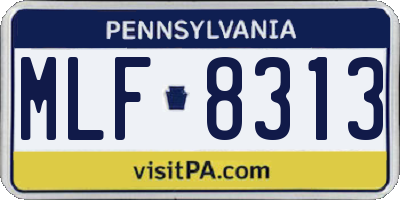 PA license plate MLF8313
