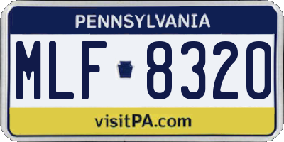 PA license plate MLF8320