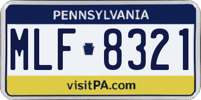 PA license plate MLF8321