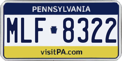 PA license plate MLF8322