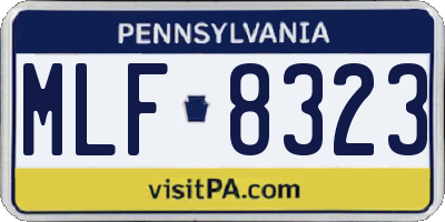 PA license plate MLF8323