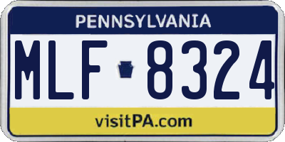PA license plate MLF8324