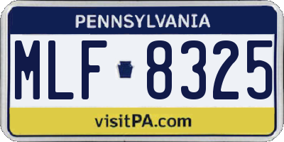 PA license plate MLF8325