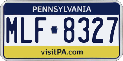 PA license plate MLF8327