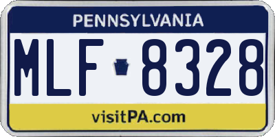 PA license plate MLF8328