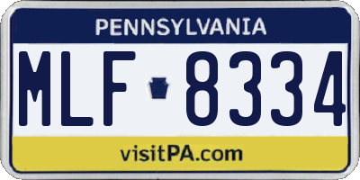 PA license plate MLF8334