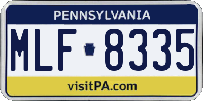 PA license plate MLF8335