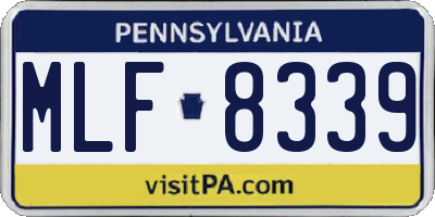 PA license plate MLF8339