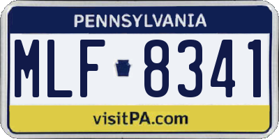 PA license plate MLF8341