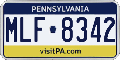 PA license plate MLF8342