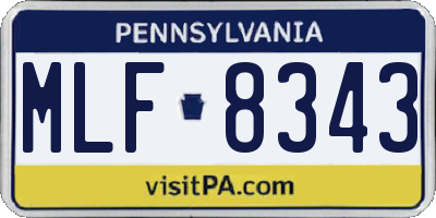 PA license plate MLF8343
