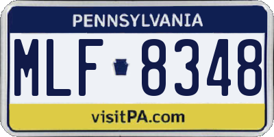 PA license plate MLF8348