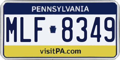 PA license plate MLF8349