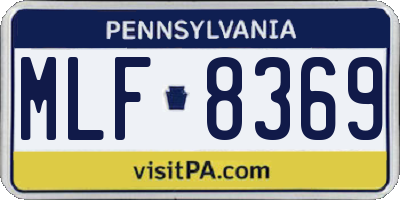 PA license plate MLF8369