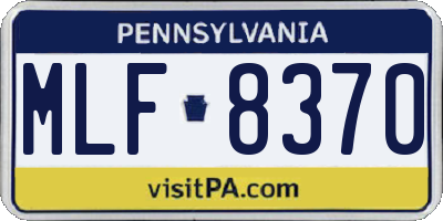 PA license plate MLF8370