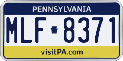 PA license plate MLF8371