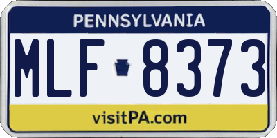 PA license plate MLF8373