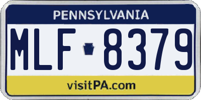 PA license plate MLF8379