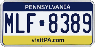 PA license plate MLF8389