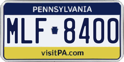 PA license plate MLF8400