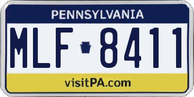 PA license plate MLF8411
