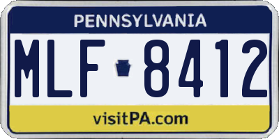 PA license plate MLF8412