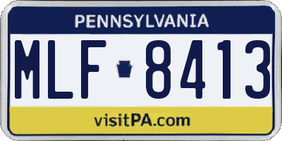 PA license plate MLF8413