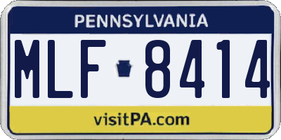 PA license plate MLF8414