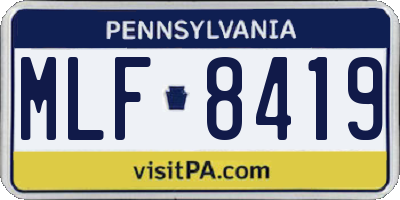 PA license plate MLF8419