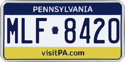 PA license plate MLF8420