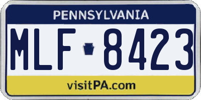 PA license plate MLF8423
