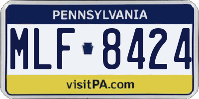 PA license plate MLF8424