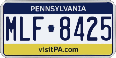 PA license plate MLF8425