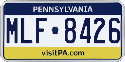 PA license plate MLF8426