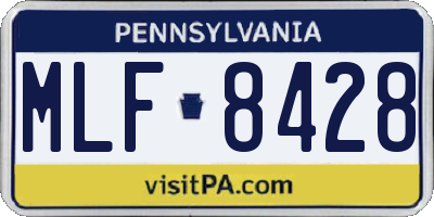 PA license plate MLF8428